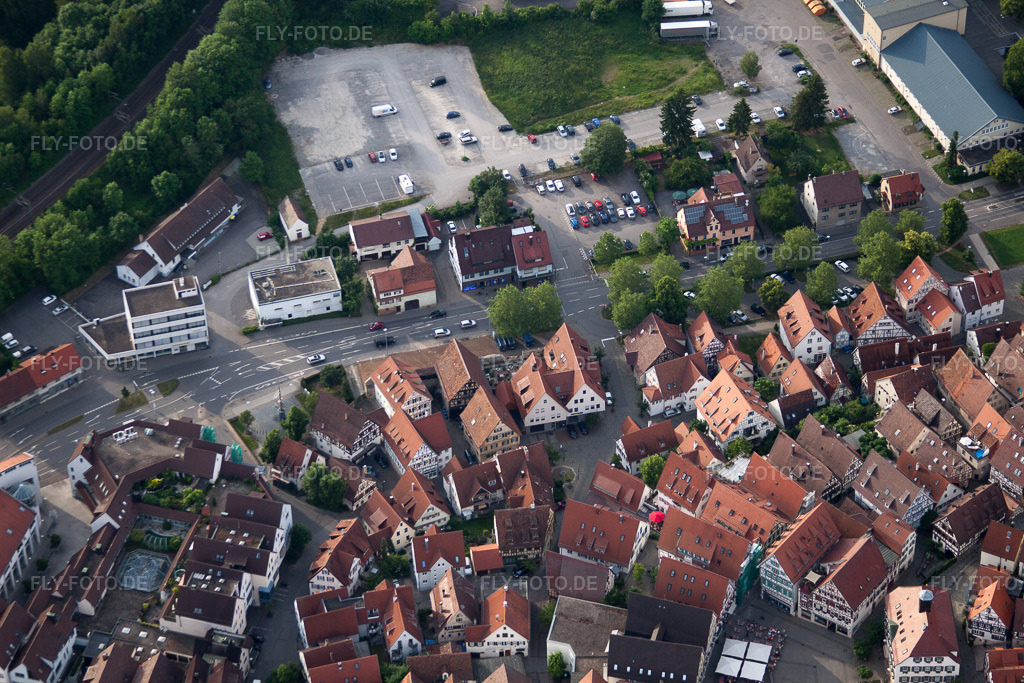 Luftbild: Badgasse in Herrenberg im Bundesland Baden-Württemberg in Deutschland. Foto: IMG_66897.jpg vom 07.06.2014 durch Werner Riehm/FLY-FOTO.de