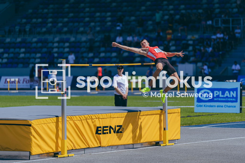 DM U23 U18 Bochum 2026 | Tim Behovits (LG Olympia Dortmund), Startnummer 1504, Hochsprung, Deutsche Meisterschaften der U18 &amp; U23 2026, Lohrheidestadion Bochum-Wattenscheid, 04.07.2026 Foto: Marcel Schwering / sportimfokus - Realisiert mit Pictrs.com