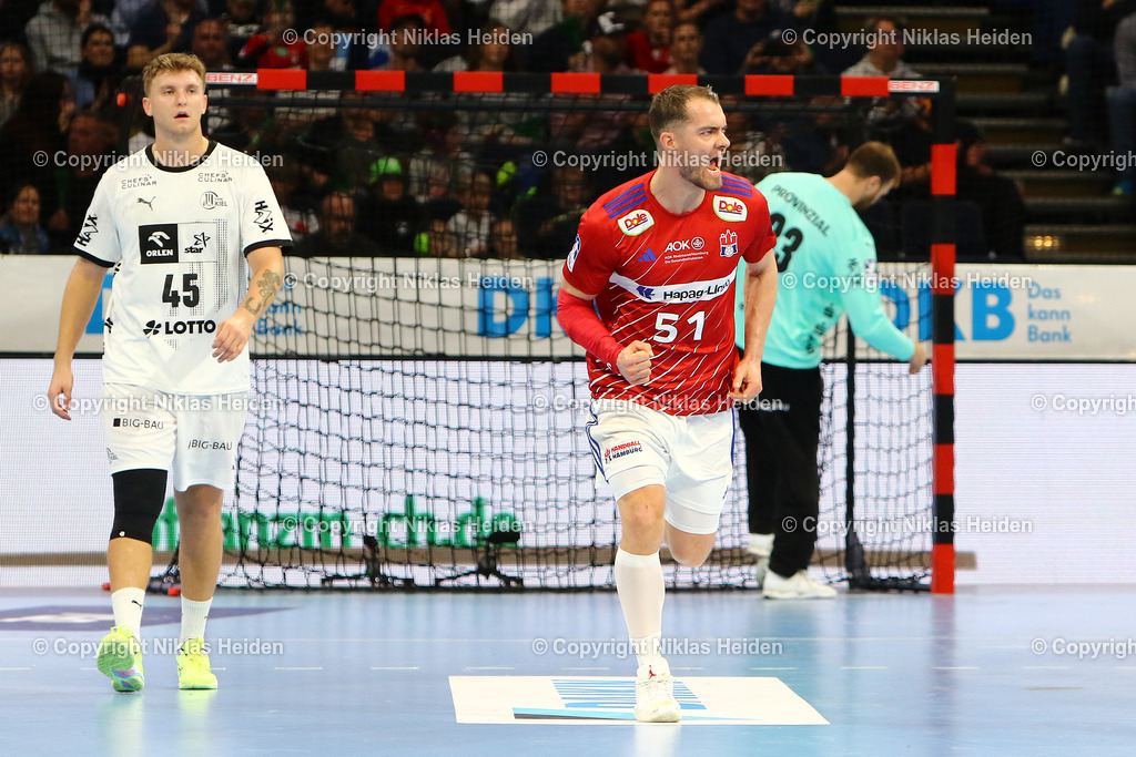 NH_Handball Sport Verein Hamburg_THWKiel_HandballBundesliga_110102024 | #51 Casper Mortensen (Handball Sport Verein Hamburg)Handball I Herren I Bundesliga (Daikin HBL) I Saison 2024-2025 I 6. Spieltag I HSV Hamburg - THW Kiel I 11.10.2024 I Barclays Arena