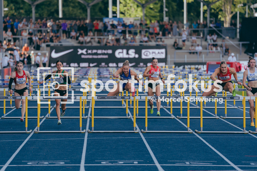 Deutsche Meisterschaften der Frauen und Männer 2026 | Lia Flotow, 1. LAV Rostock, 100 Meter Hürden, Halbfinale, Deutsche Meisterschaften der Frauen und Männer 2026, Lohrheidestadion Bochum-Wattenscheid, 25.07.2026. Foto: Marcel Schwering / sportimfokus - Realisiert mit Pictrs.com