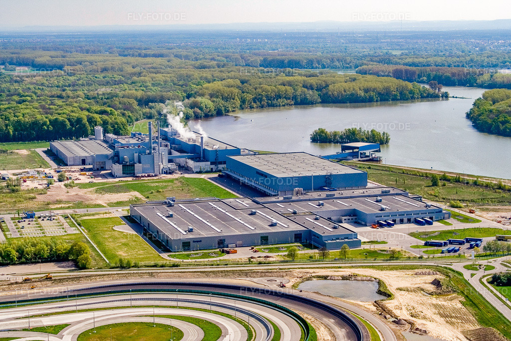 Luftbild: Industriegebiet Oberwald: Papierfabrik Palm in Wörth am Rhein im Bundesland Rheinland-Pfalz in Deutschland. Foto: IMG_10526.jpg vom 27.04.2008 durch Werner Riehm/FLY-FOTO.de