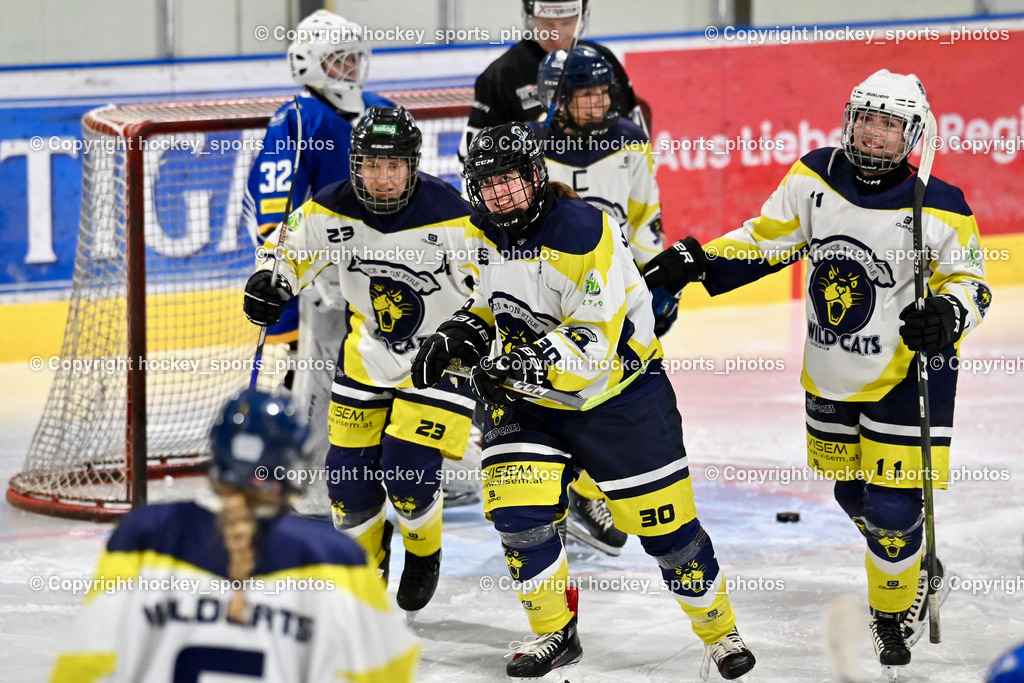 LADY HAWKS vs. WILDCATS PATERNION | #32 Prasser Hannah Sophie LADY HAWKS, #23 Stuppnig Iris WILDCATS PATERNION, #16 Anton Sandra WILDCATS PATERNION, #11 Tschernutter Lara WILDCATS PATERNION, Jubel Wildcats Paternion Mannschaft, LADY HAWKS vs. WILDCATS PATERNION, LADY HAWKS vs. WILDCATS PATERNION am 12.03.2025 in Steindorf (Ossiachersee Halle), Austria, (Photo by Bernd Stefan)