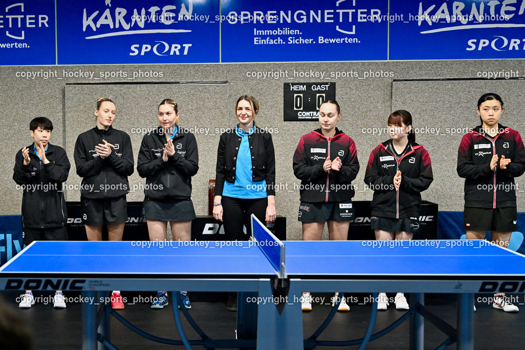 SCO Sprengnetter Bodensdorf vs. SU Sparkasse Kufstein  | Yun-En Tsai, STRAZAR Katarina, PAULIN Lea, Anna Rasse Referee, Olha Ponko, Yui Harada, Chi-Shiuan Chen, SCO Sprengnetter Bodensdorf vs. SU Sparkasse Kufstein , SCO Sprengnetter Bodensdorf vs. SU Sparkasse Kufstein am 08.02.2026 in Bodensdorf (SCO Sportheim), Austria, (Photo by Bernd Stefan)