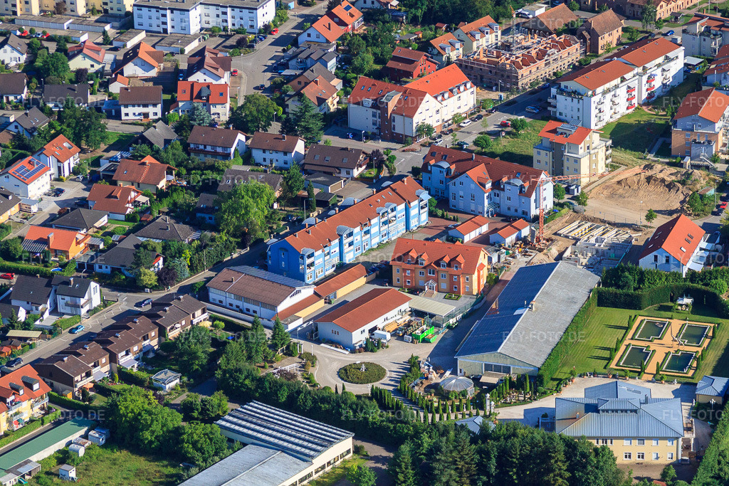 Luftbild: Buchstraße und Ludoviciring in Jockgrim im Bundesland Rheinland-Pfalz in Deutschland. Foto: IMG_42422.jpg vom 27.06.2011 durch Werner Riehm/FLY-FOTO.de