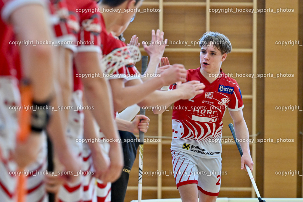 VSV Unihockey vs. KAC Floorball | #2 Mitja Beuthe KAC Floorball, VSV Unihockey vs. KAC Floorball, VSV Unihockey vs. KAC Floorball am 12.04.2025 in Villach (Ballspielhalle St. Martin), Austria, (Photo by Bernd Stefan)