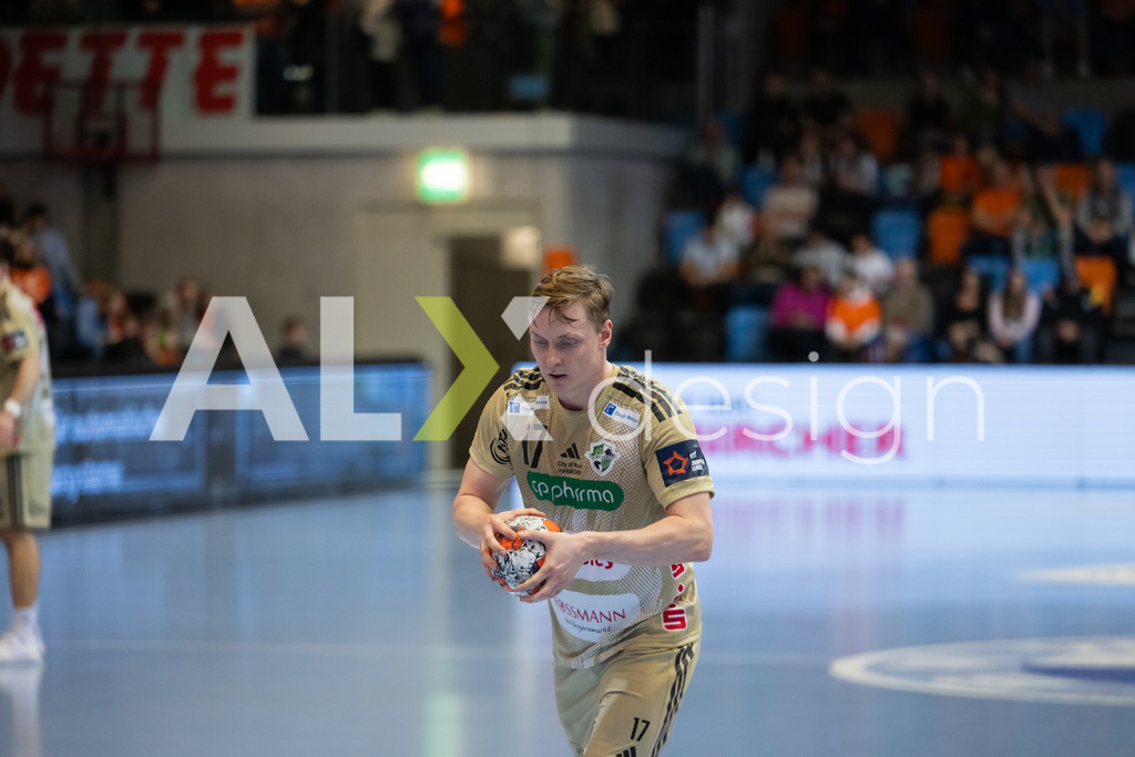 Handball I Herren I Saison 2025-2026 I EHF EUROPEAN LEAGUE 2025/26 | Men I Main Round I 2. Spieltag I Kadetten Schaffhausen - TSV Hannover-Burgdorf I 24.02.2026 | 17 August Baskar Pedersen (NO) (TSV Hannover-Burgdorf) – Flügel links - Realisiert mit Pictrs.com