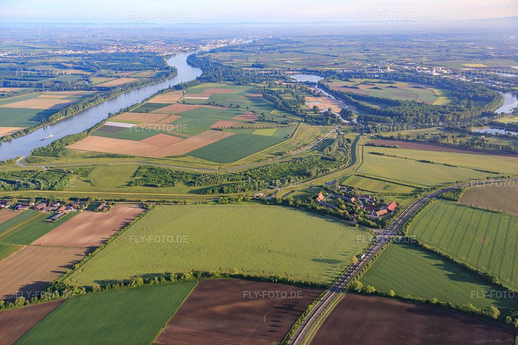 Luftbild: Gut Kirschgartshausen am Rheindamm im Ortsteil Sandhofen in Mannheim im Bundesland Baden-Württemberg in Deutschland. Foto: IMG_088669.jpg vom 20.05.2016 durch Werner Riehm/FLY-FOTO.deDietrich-Bonhoeffer-Verein für christliche Pädagogik - Mannheim e.V