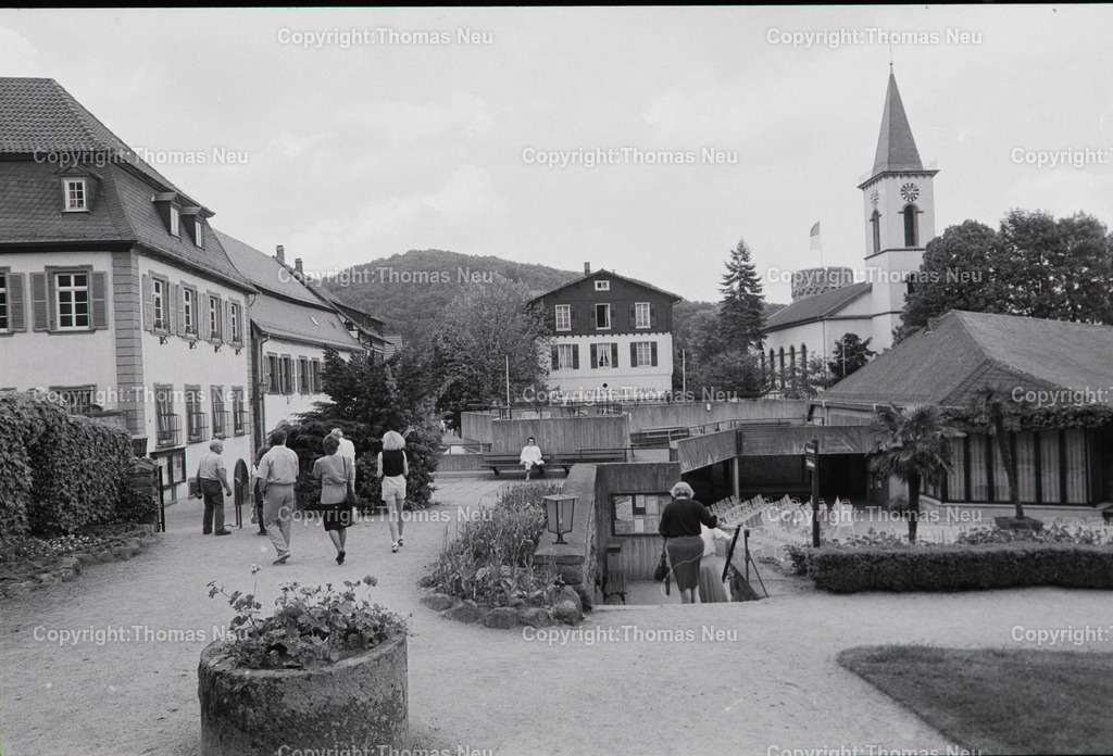 Lindenfels_Kurgarten_1990_2 | bli, Lindenfels, Kurgarten, Mittwochsserie,1990, mit Hotel Hessisches Haus, ,, Bild: Thomas Neu
