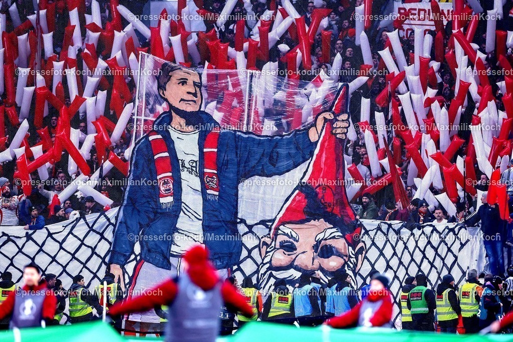 DFB05022501013 | 05.02.2025, Fußball, DFB-Pokal Viertelfinale, Bayer 04 Leverkusen - 1.FC Köln, BayArena, Saison 2024 2025: Feature Choreografie der Kölner im Gästeblock - Banner Wachst über euch hinaus und besiegt den ZwergDFB regulations prohibit any use of photographs as image sequences and or quasi-video.