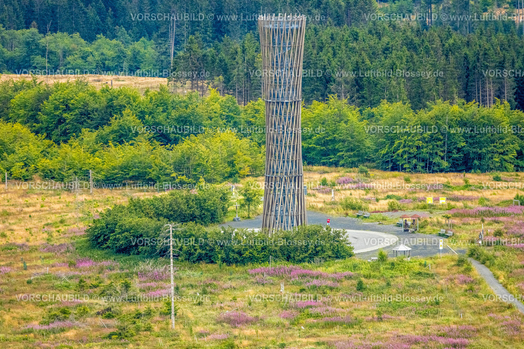Warstein240713016LoermeckeTurm | Luftbild, Lörmecke-Turm, Aussichtsturm im Plackwald, Warstein, Sauerland, Nordrhein-Westfalen, Deutschland