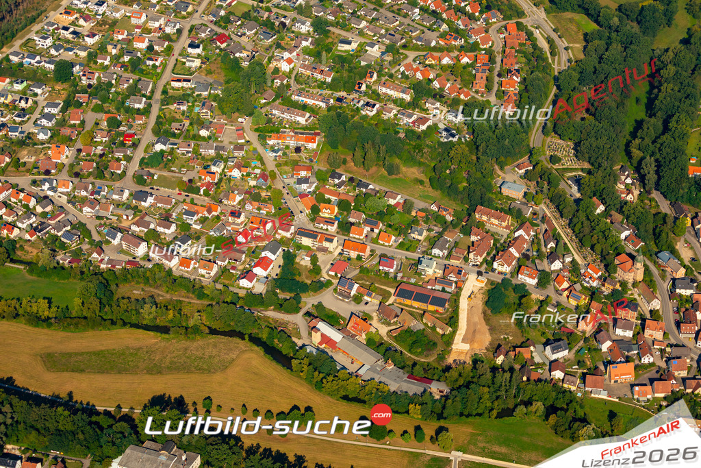 Das Luftbild zeigt :  Georgensgmünd - Die Luftaufnahme wurde 2024 vom UL-Flugzeug aus erstellt ( keine Drohne ) - Hochauflösende Luftaufnahme - Für grossformatige Ausdrucke geeignet. Die Geschenkidee !Mit Lizenz und Bildrechte bestellbar