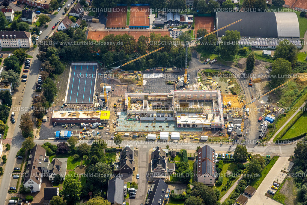 Kamen230900779 | Luftbild, Baustelle und Neubau Sesekebad, Kamen, Ruhrgebiet, Nordrhein-Westfalen, Deutschland