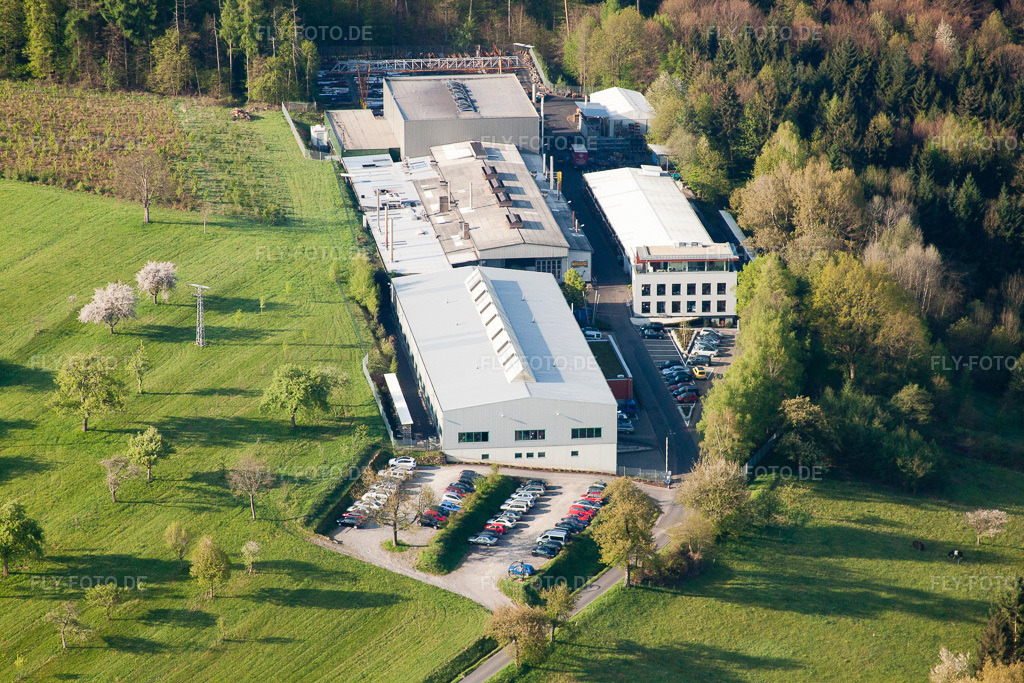 Luftbild: Rosswag Engineering von Norden im Ortsteil Kleinsteinbach in Pfinztal im Bundesland Baden-Württemberg in Deutschland. Foto: IMG_26802.jpg vom 28.04.2010 durch Werner Riehm/FLY-FOTO.de