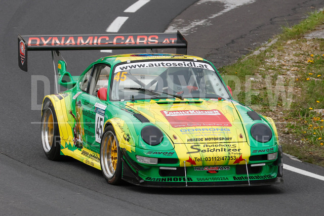 Rechberg Hill Climb 2025 – FIA European Hill Climb Championship | Rechberg Hill Climb 2025, part of the FIA European Hill Climb Championship. High-speed racing action, mountain scenery, atmosphere and pure motorsport passion captured in detail. The image shows Rupert Schwaiger (AUT) Porsche 911 Bi-Turbo.          