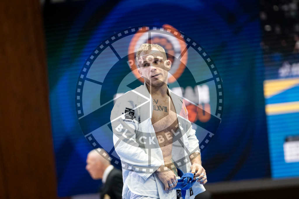 20240121PBB5497 | Fighters compete during the second day of the IBJJF European Championship in Paris, France, on January 21, 2024.