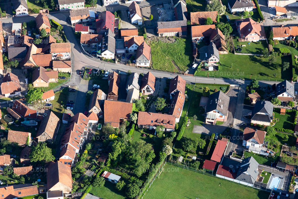Aerial view: View of the town in Forstfeld in the state Bas-Rhin, France.Photo: IMG_115018.jpg taken on 06/01/2019 by Werner Riehm/FLY-FOTO.comResolution of the original: 5472 x 3648 px