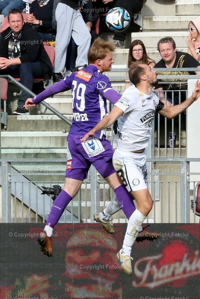 A_LUI_17032024_17 | SPORT,FUSSBALL, ADMIRAL BUNDESLIGA AUSTRIA KLAGENFURT-SK STURM GRAZ  17.03.2024 IM BILD: JONAS ARWEILER  (KLAGENFURT) UND JON STANKOVIC   (STURM GRAZ) FOTO:FOTOLUI/MW
