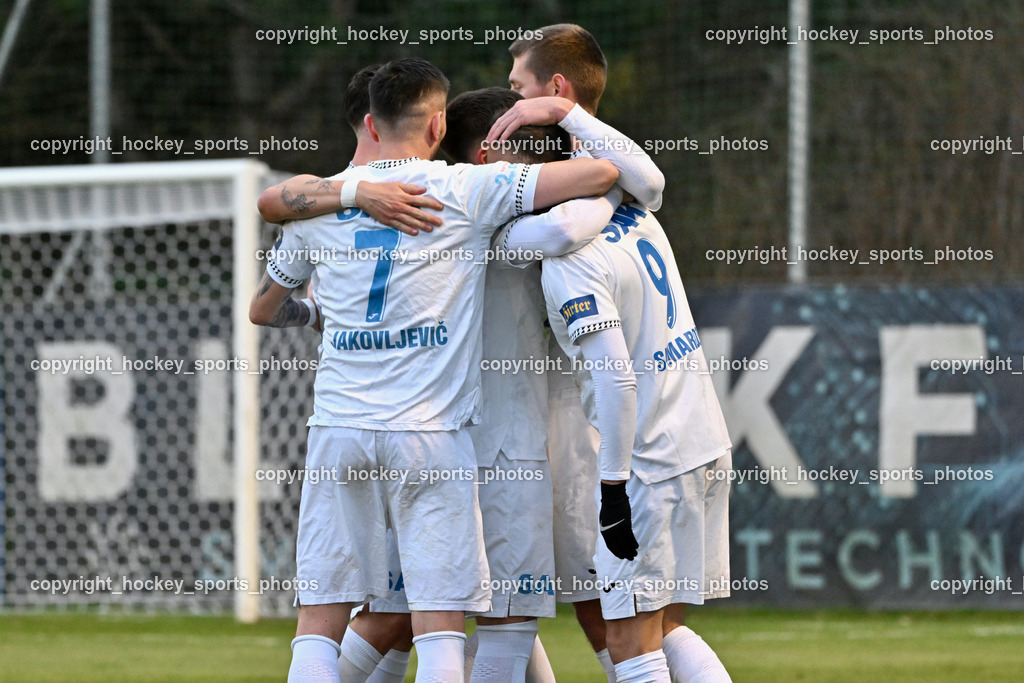 SAK vs. ASKÖ Köttmannsdorf | Jubel SAK, #7 Hrvoje Jakovljevic SAK, #9 Sinan Samardzic SAK, SAK vs. ASKÖ Köttmannsdorf, SAK vs. ASKÖ Köttmannsdorf am 02.04.2026 in Klagenfurt (Sportpark Welzenegg), Austria, (Photo by Bernd Stefan)