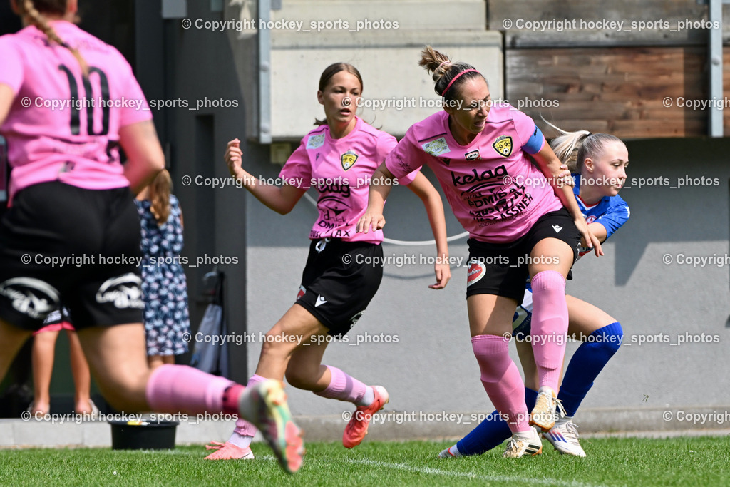 Carinthians Hornets vs. GAK 1902 Frauen | #17 Magdalena Sophie Neuman Carinthians Hornets, #14 Nicole Dominique Gatternig Carinthians Hornets, #19 Lisa-Marie Kous GAK, Carinthians Hornets vs. GAK 1902 Frauen, Carinthians Hornets vs. GAK 1902 Frauen am 01.09.2024 in Sachsenburg (Sportplatz Sachsenburg), Austria, (Photo by Bernd Stefan)