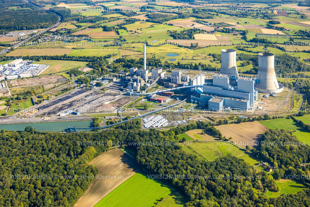 Hamm250900770 | Luftbild, RWE Kraftwerk Westfalen, Wiesen und landwirtschaftliche Felder, Fernsicht, Eilmsen, Welver, Ruhrgebiet, Nordrhein-Westfalen, Deutschland