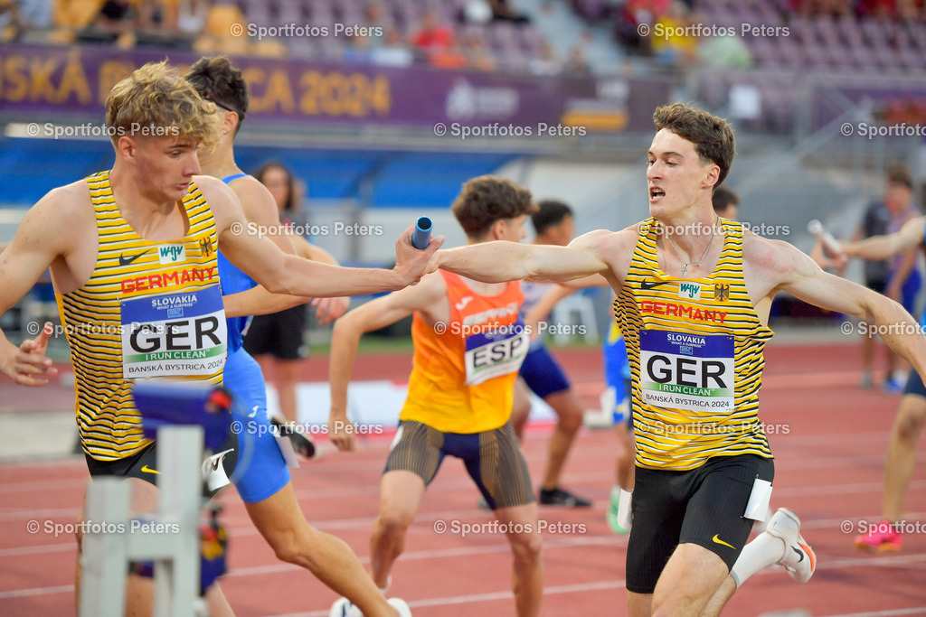 U18 EM - Tag 4_104 | European Athletics U18 Championships am 21.07.2024 in Banska Brystica; Medley-StaffelFoto: Kai Peters - Realisiert mit Pictrs.com