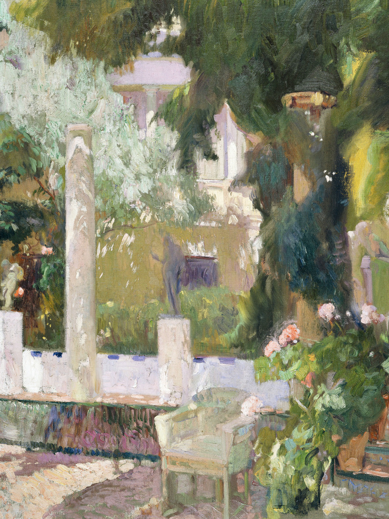 Joaquín Sorolla - Die Gärten des Hauses der Sorollas | Moderne Wandbilder auf Leinwand, Acylglas, Alu-Dibond oder als Poster. Tauchen Sie ein in die Welt KI-generierter Kunstwerke - entdecken Sie hochwertige Kunstdrucke unserer Gemälde, Illustrationen und fotorealistischen Motive.