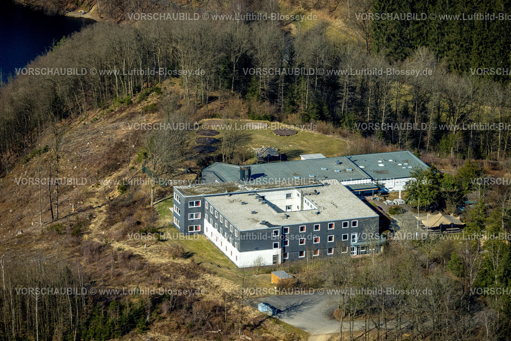 Olpe250308160DJH_JugendherbergeBiggesee | Luftbild, DJH Jugendherberge Biggesee, Eichhagen, Olpe, Sauerland, Nordrhein-Westfalen, Deutschland