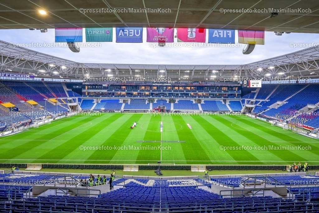 DFB10102501005 | 10.10.2025, Fußball, Länderspiel, Deutschland - Luxemburg, UEFA WM-Qualifikation, 2025/2026, Gruppe A, PreZero Arena in Sinsheim: Innenansicht Spielstätte Übersichtsbild Innenraum DFB regulations prohibit any use of photographs as image sequences and or quasi-video.