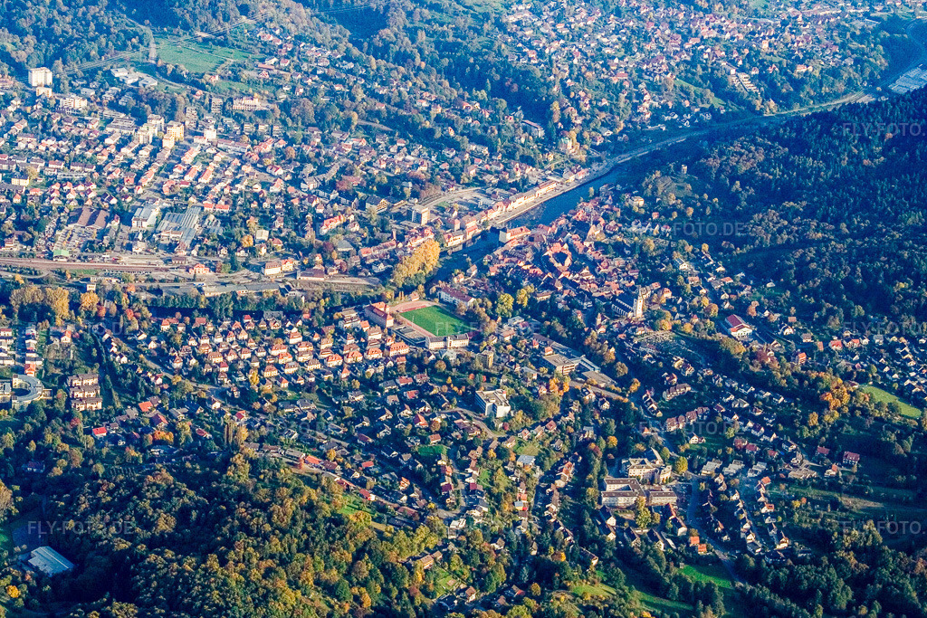 Luftbild: Stadt an der Murg in Gernsbach im Bundesland Baden-Württemberg in Deutschland. Foto: IMG_14004.jpg vom 11.10.2008 durch Werner Riehm/FLY-FOTO.de