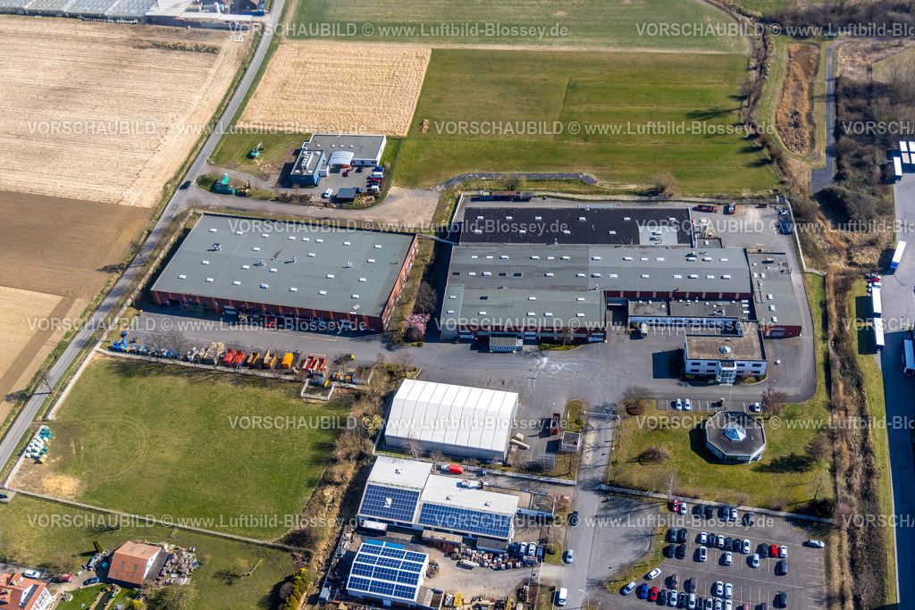 Werl220301202 | Luftbild, Gewerbegebiet Zur Mersch mit Knauf Interfer Aluminium Werk Werl 1 und Krematorium Werl, Werl, Soester Börde, Nordrhein-Westfalen, Deutschland