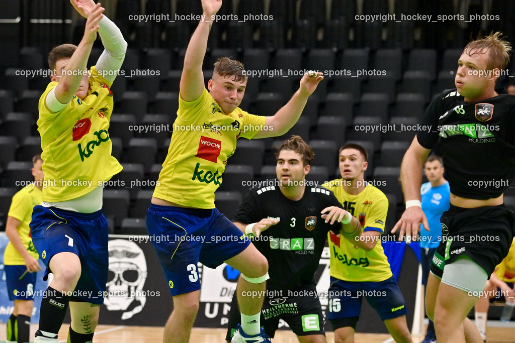 HSG Holding Graz vs. SC Ferlach Future Team 16.9.2022 | #7 PAVLOV Hari, #3 SUPOVEC Aljaz, #3 SCHMID Lukas, #18 FREYTAG Emil Jeremias