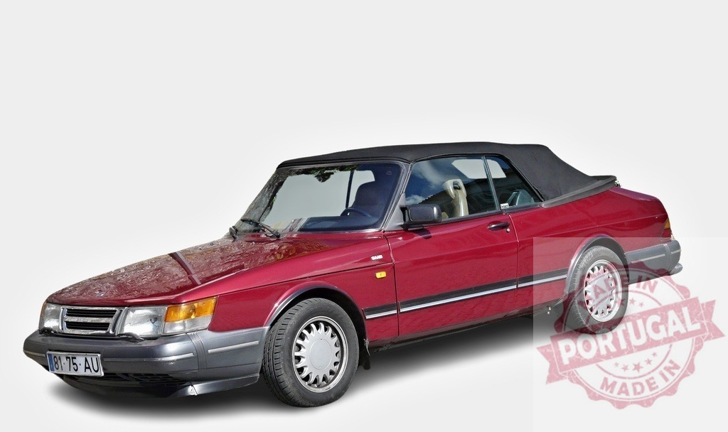 Classic Saab 900 Convertible enjoying a sunny day | Stylish red Saab 900 convertible parked, showcasing its timeless design and open-top elegance - Realisiert mit Pictrs.com