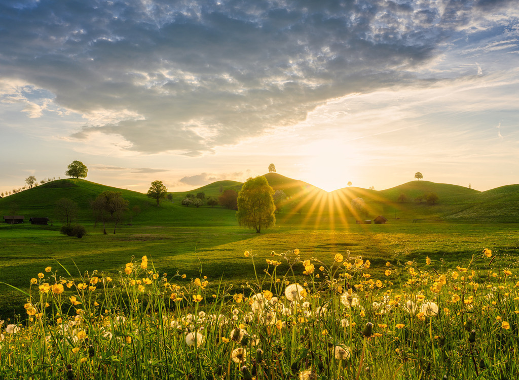 The Hills 1 | Sonnenuntergang mit Sonnenstern - Realisiert mit Pictrs.com