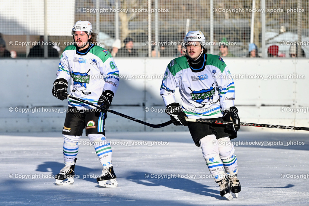 EC Tigers Paternion vs. EC FELD AM SEE/DSG LEDENITZEN | #69 Preissegger Fabian EC FELD AM SEE Ledenitzen, #7 Peterschitz Lukas EC FELD AM SEE Ledenitzen, EC Tigers Paternion vs. EC FELD AM SEE/DSG LEDENITZEN, EC Tigers Paternion vs. EC FELD AM SEE/DSG LEDENITZEN am 04.01.2026 in Paternion (Eislaufplatz Paternion), Austria, (Photo by Bernd Stefan)