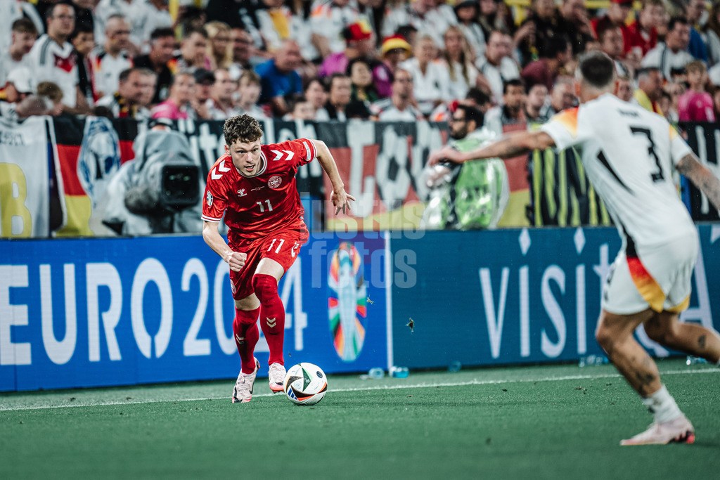 Fußball | Herren | UEFA-Fußball-Europameisterschaft 2024 | Achtelfinale | Deutschland vs. Dänemark | 29.06.2024 | Andreas Skov Olsen (#11, Dänemark)