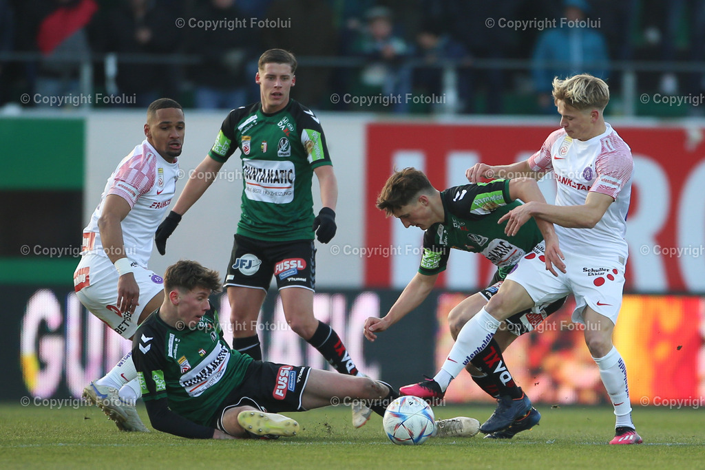 A_LUI_20230304_0013 | SPORT FUSSBALL ADMIRAL BUNDESLIGA SV RIED VS AUSTRIA WIEN
IM BILD: Matthias Gragger (SV Ried), Matthias Braunöder (FK Austria Wien)

FOTO:FOTOLUI/UW