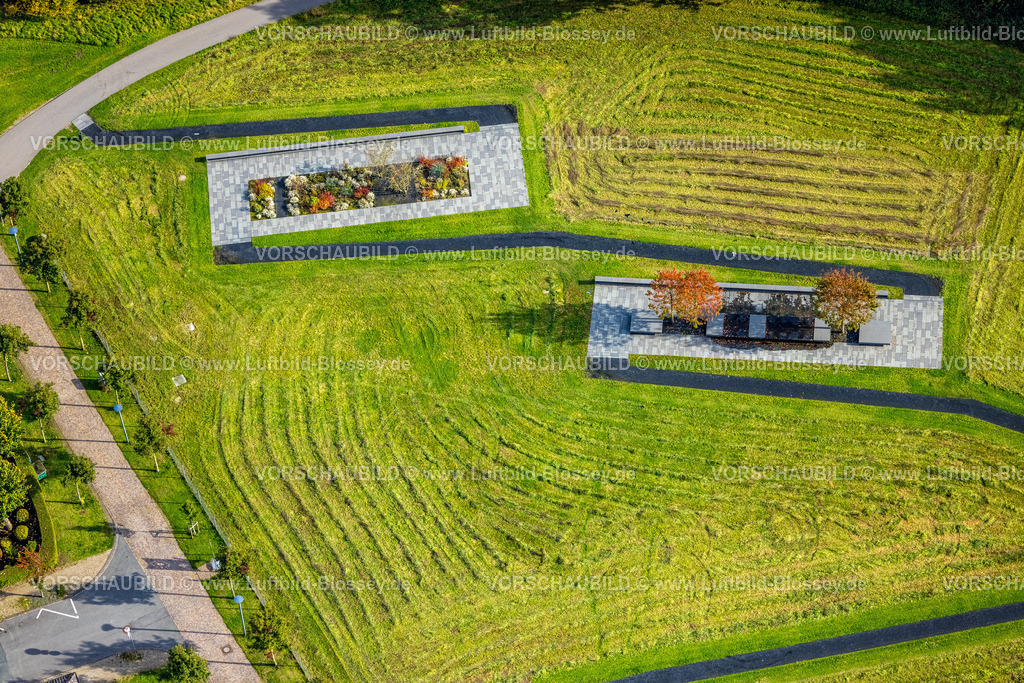 Kamp-Lintfort241013779 | Luftbild, Gartenanlage an der  kath. Abteikirche Kloster Kamp, Formen und Farben, Kamperbrück, Kamp-Lintfort, Ruhrgebiet, Nordrhein-Westfalen, Deutschland