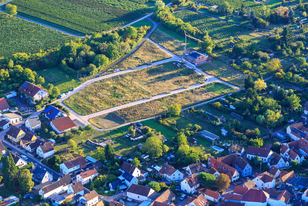 Luftbild: Erschliessung eines Neubaugebiet westlich der Prinz-Eugen-Straße im Ortsteil Arzheim in Landau im Bundesland Rheinland-Pfalz in Deutschland. Foto: IMG_149525.jpg vom 31.08.2025 durch Werner Riehm/FLY-FOTO.de