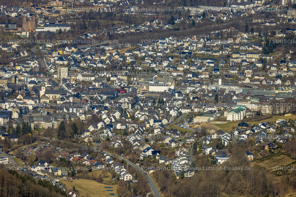 Meschede220302894 | Luftbild, Ortsansicht Innenstadt, Meschede-Stadt, Meschede, Sauerland, Nordrhein-Westfalen, Deutschland