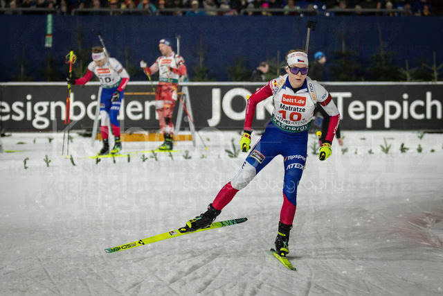 bett1.de WTC Biathlon auf Schalke, 28.12.2025 | Marketa Davidova (Team Tschechien) bei der World Team Challenge (bett1.de WTC Biathlon auf Schalke) am 28.12.2025 in der Veltins-Arena in Gelsenkirchen (Deutschland). 