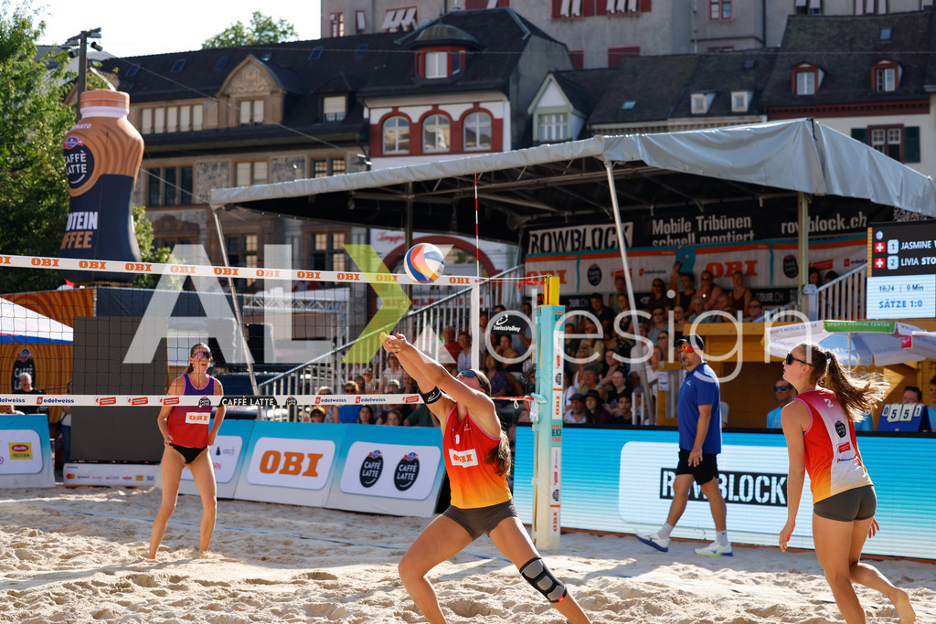 Obi BeachTour 2026 - Basel | BASEL, SWITZERLAND - JULY 17: JASMINE WANDELER (SUI) during the Obi BeachTour 2026 match between WANDELER / STOLZ (SUI) and GRÜNIG / PROBST (SUI) at Barfüsserplatz on July 17, 2026 in Basel, Switzerland. - Realisiert mit Pictrs.com