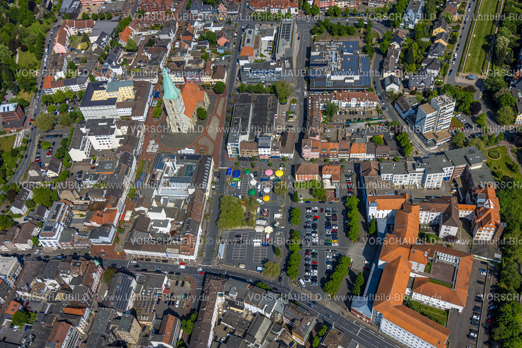 Hamm240506223 | Luftbild, Marktplatz auf dem Santa Monica Platz, Hamm, Ruhrgebiet, Nordrhein-Westfalen, Deutschland
