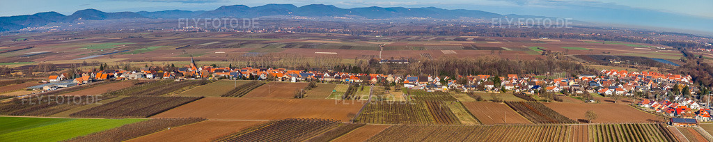 Luftbild: Dorf-Panorama aus Süden in Winden im Bundesland Rheinland-Pfalz in Deutschland. Foto: IMG_48248-Bearbeitet.jpg vom 11.12.2011 durch Werner Riehm/FLY-FOTO.deAuflösung des Originals: 14726 x 2927 px