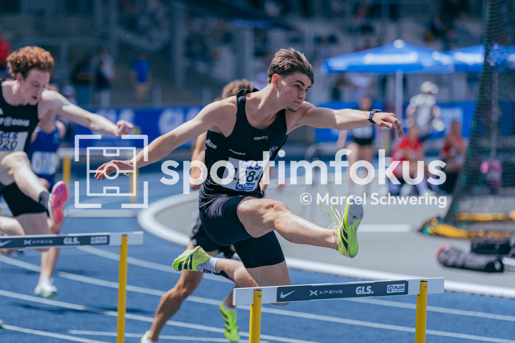 DM U23 U18 Bochum 2026 | Luis Krenzlin (SC DHfK Leipzig), Startnummer 1284, 400 Meter Hürden, Deutsche Meisterschaften der U18 &amp; U23 2026, Lohrheidestadion Bochum-Wattenscheid, 04.07.2026 Foto: Marcel Schwering / sportimfokus - Realisiert mit Pictrs.com