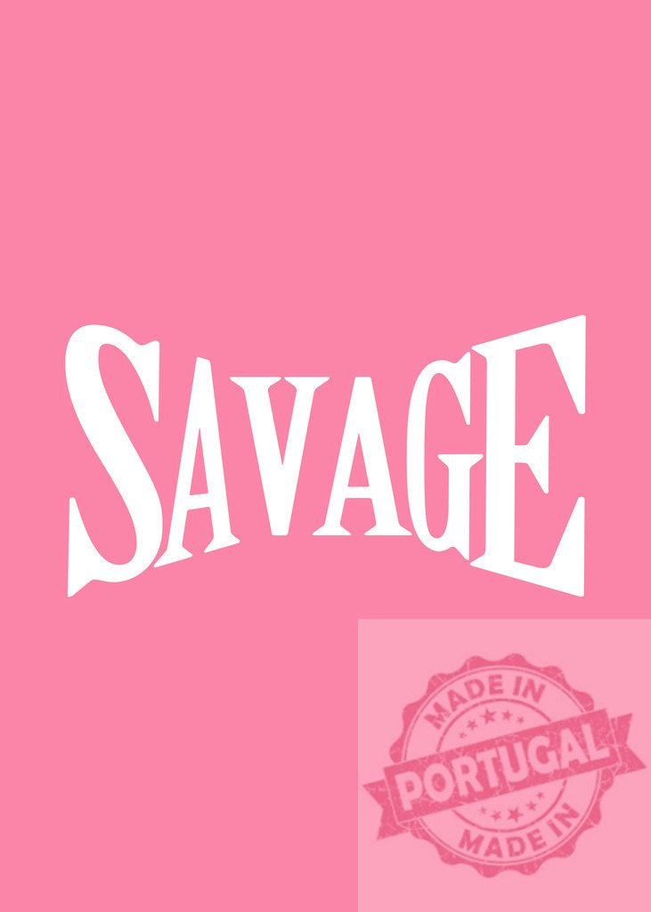 Savage text displaying strong bold typography on pink background | Savage text presenting bold white typography on a vibrant pink background - Realisiert mit Pictrs.com
