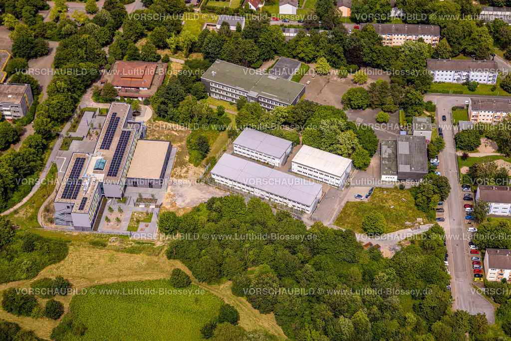 Muelheim240703313 | Luftbild, Bauarbeiten an der Gesamtschule Saarn, Saarn, Mülheim an der Ruhr, Ruhrgebiet, Nordrhein-Westfalen, Deutschland
