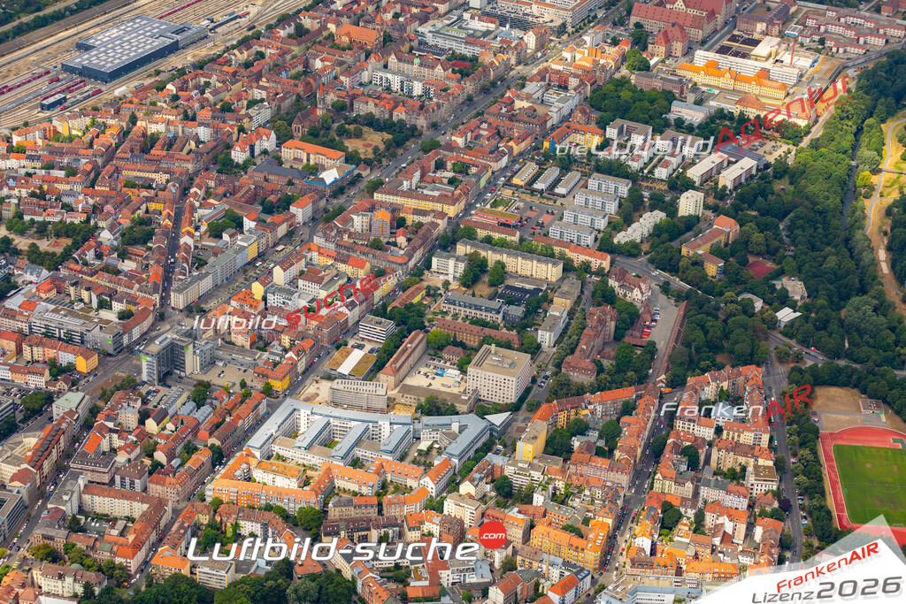 aktuelles Luftbild von  Weststadt-himpfelshof - Luftaufnahme wurde 2019 von https://frankenair.de mittels Flugzeug (keine Drohne) erstellt.
