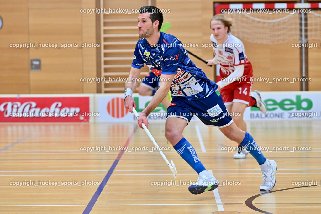 VSV Unihockye vs. KAC Floorball | #6 Timo Schmid VSV Unihockey, VSV Unihockye vs. KAC Floorball, VSV Unihockye vs. KAC Floorball am 13.04.2025 in Villach (Ballspielhalle St. Martin), Austria, (Photo by Bernd Stefan)