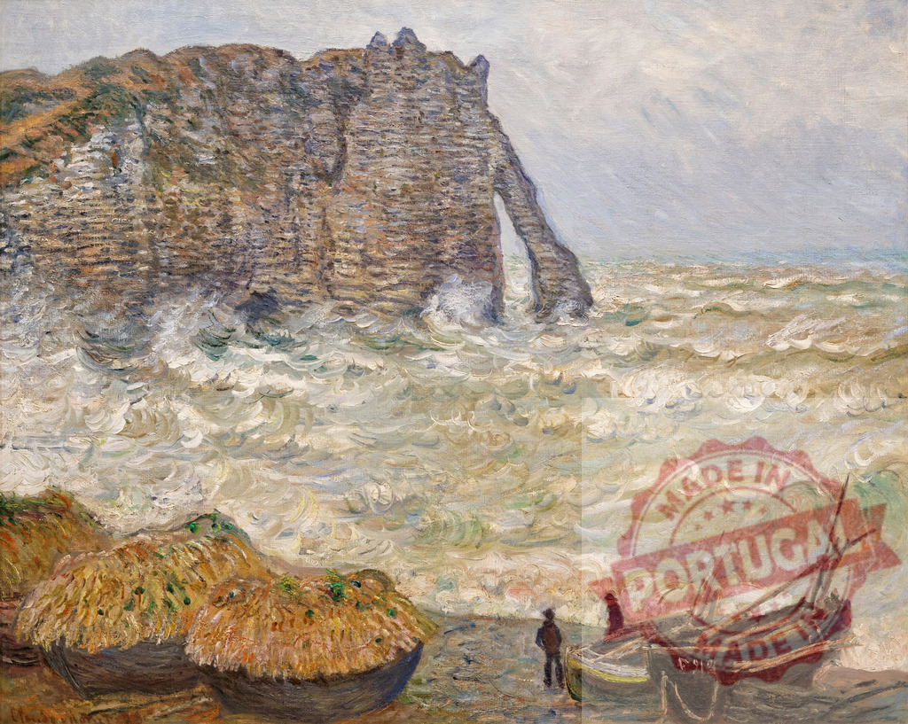 Claude Monet's Stormy Sea in Étretat (1883) famous painting. Original from Wikimedia Commons. Digitally enhanced by rawpixel. | Claude Monet's Stormy Sea in Étretat (1883) famous painting. Original from Wikimedia Commons. Digitally enhanced by rawpixel. - Realized with Pictrs.com