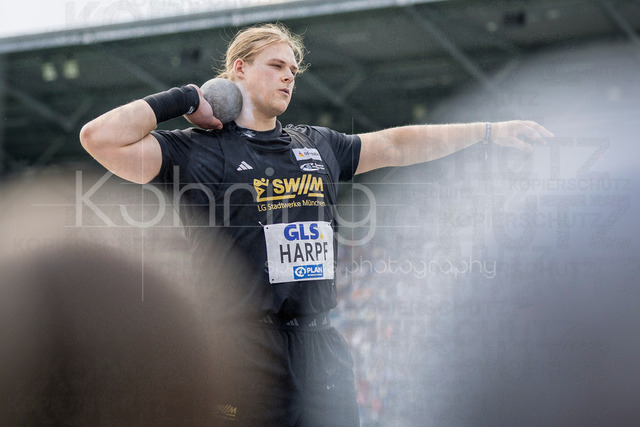 Deutsche Leichtathletik-Meisterschaften; Bochum-Wattenscheid, 25.07.2026 | Georg Harpf (LG Stadtwerke München), Kugelstossen; Deutsche Leichtathletik-Meisterschaften am 25.07.2026 im Lorheide-Stadion, Bochum-Wattenscheid (Nordrhein-Westfalen).
